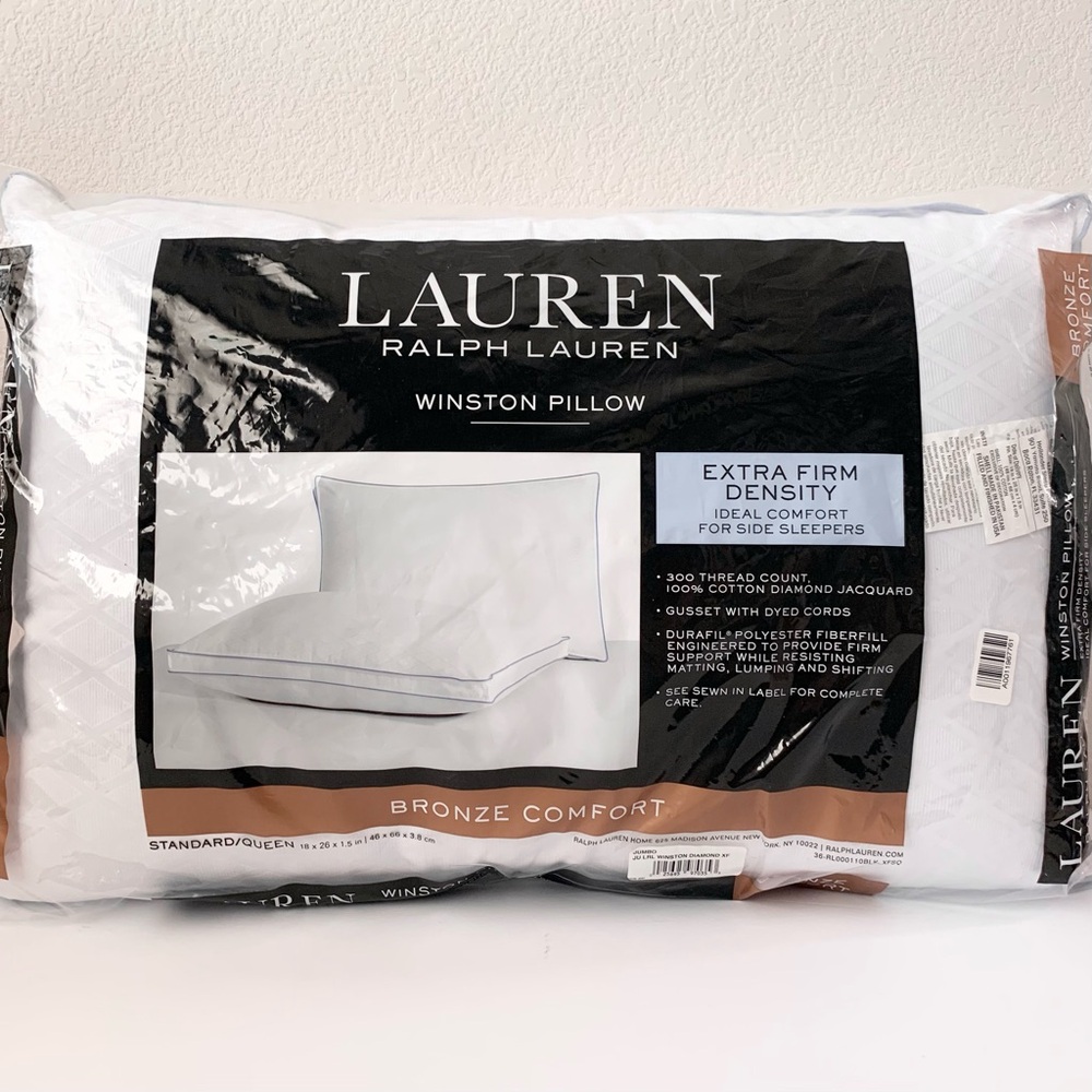 Ralph Lauren 300 count 100% cotton Diamond jacquard jumbo Winston pillow